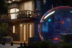 DALL·E-2023-03-27-02.52.49-a-home-built-in-a-huge-Soap-bubble-windows-doors-porches-awnings-middle-of-SPACE-cyberpunk-lights-Hyper-Detail-8K-HD-Octane-Rendering-Unrea